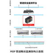 大口徑pccp管道泄漏監(jiān)測(cè)系統(tǒng)方案采用分布式光纖傳感技術(shù)對(duì)PCCP管斷絲檢測(cè)，管線泄露檢測(cè)，管道應(yīng)變形變監(jiān)測(cè)，具有防開(kāi)挖功能，另外使用電學(xué)式傳感器水聽(tīng)器、高頻壓力傳感器套件對(duì)管線進(jìn)行水錘漏損、滲漏監(jiān)測(cè)，整套pccp管道泄漏監(jiān)測(cè)系統(tǒng)可以實(shí)現(xiàn)實(shí)時(shí)在線、全生命周期的管道健康監(jiān)測(cè)，實(shí)現(xiàn)與物理水利、水網(wǎng)同步仿真運(yùn)行、虛實(shí)交互、迭代優(yōu)化。